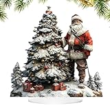 Einzigartige festliche Atmosphäre: Der ältere Weihnachtsmann und der exquisite Weihnachtsbaum sind reich an Details, zeigen einzigartige Form und Design, verbinden traditionelle Weihnachtselemente mit realer Verarbeitung und geben den Menschen ein lebenslanges warmes Gefühl