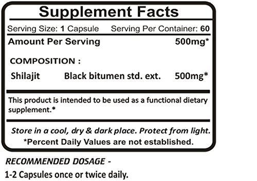 Planet Ayurveda Shilajit Capsules, 500Mg Std. Extract, 2 Bottles #TOP2