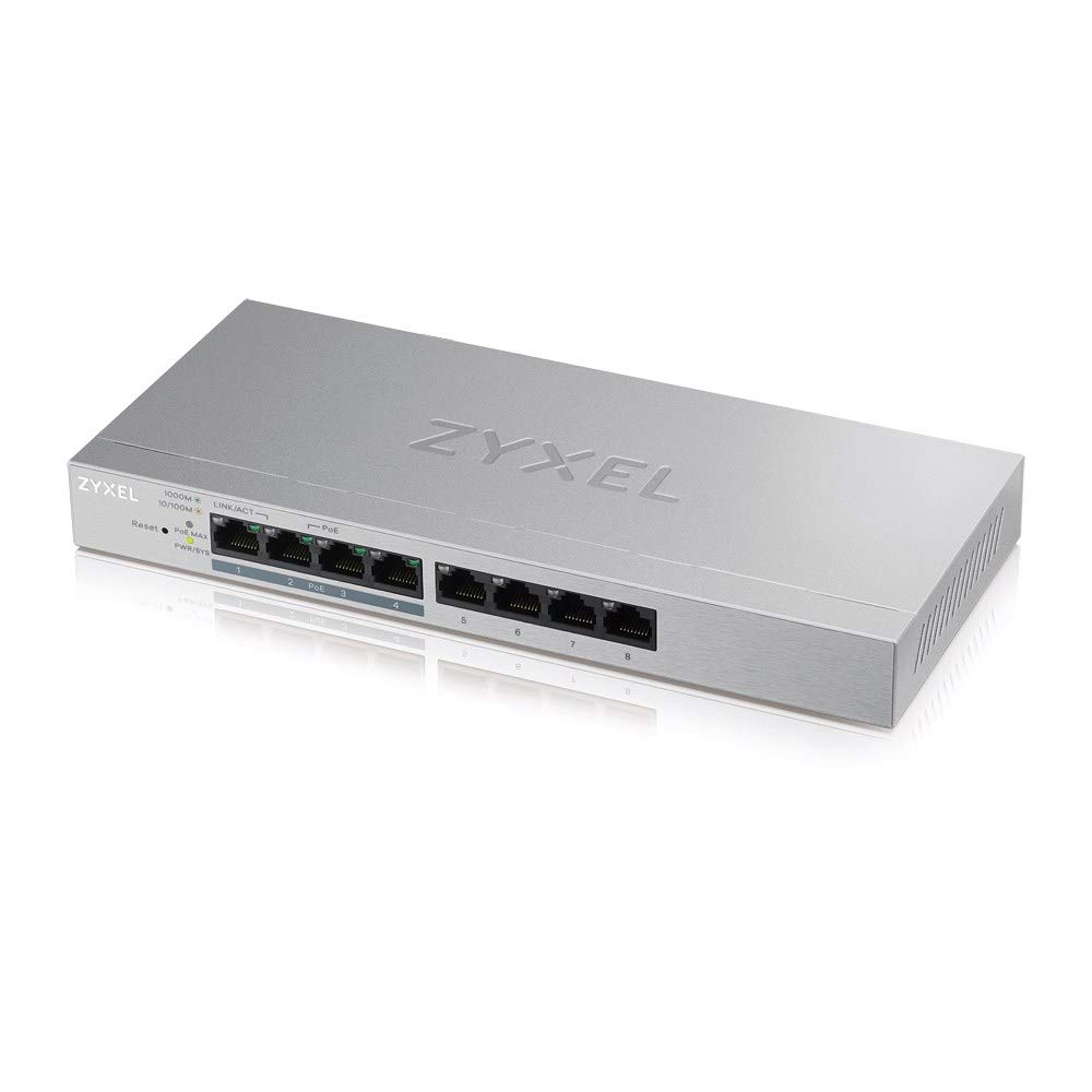 Zyxel Switch 8 Ports Gigabit Web Manageable, PoE+ [60W] [GS1200-8HP]