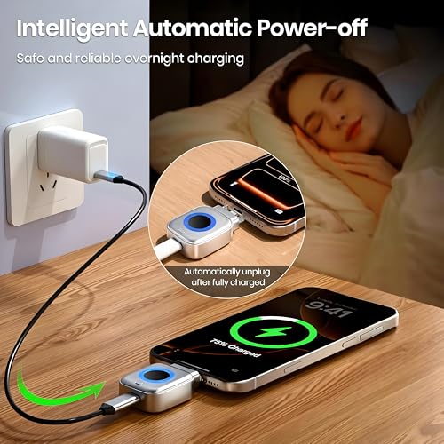 Image of Smart Auto Stop Charging Protector, 140W USB-C Auto Power Cut-Off Device with AI Full-Charge Disconnect, Battery Protection Accessory for Phones, Tablets, Laptops & Type-C Devices
