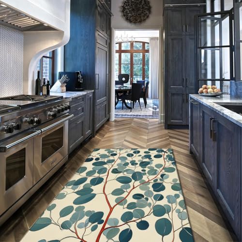 Tapis bleu-vert 120x180cm de style floral pour chambre et salon moderne