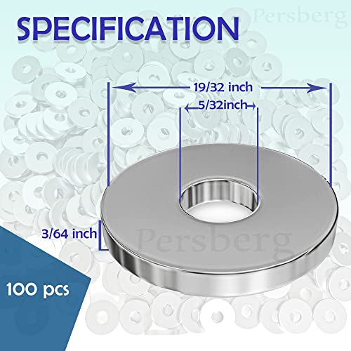 Persberg 300Pcs Back_Up 100% Aluminum Rivets Washers Assortment Kit, Multiple Aluminum Washers For Using By Rivets 1/8" 3/16" 1/4", For Rivets Size M3,M5, M6, (298) #TOP2