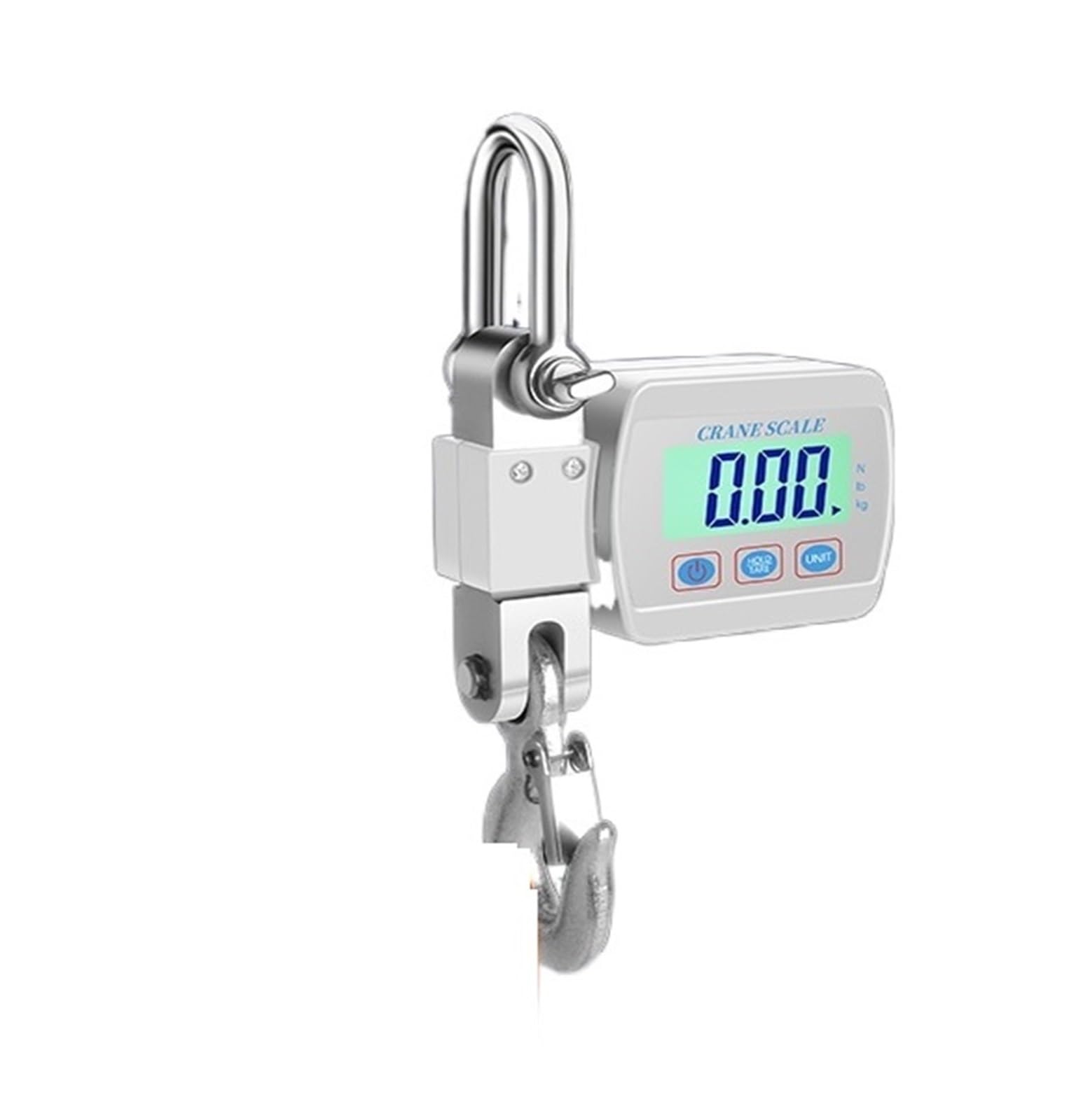 Digital Crane Scale, Duty Change Hook Crane Unit Hanging Crane Backlight Digital Portable Industrial Heavy Scale Scale Scale Scales 300kg/500kg(300kg Siver)