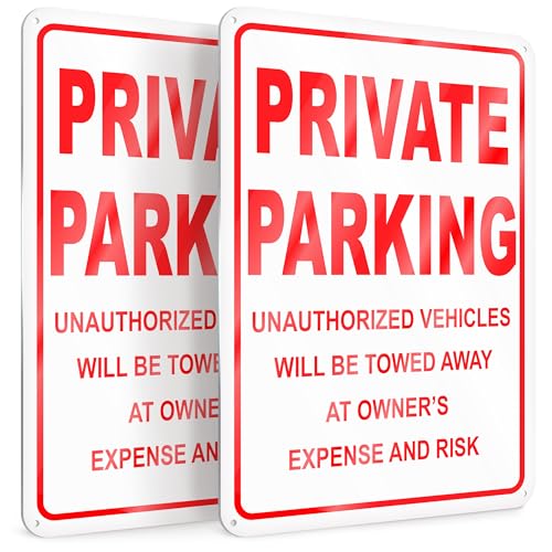 Private Parking Signs 8x12 Inch Reflective Aluminum No Parking 2 Pack