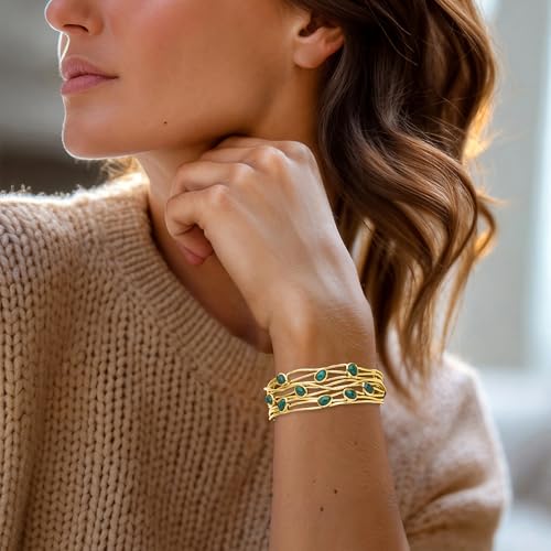 Ross-Simons 6.25 ct. t.w. Emerald Highway Cuff Bracelet in 18kt Gold Over Sterling2