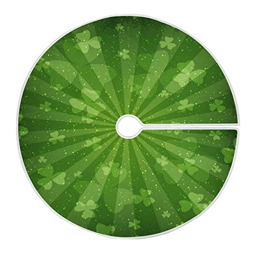 Nander Abstract Green St. Patrick's Day Christmas Tree Skirt Funny Christmas Decoration For Holiday Party Supplies Large Tree Mat Decor, 35 Inch For A Tree Top #TOP25