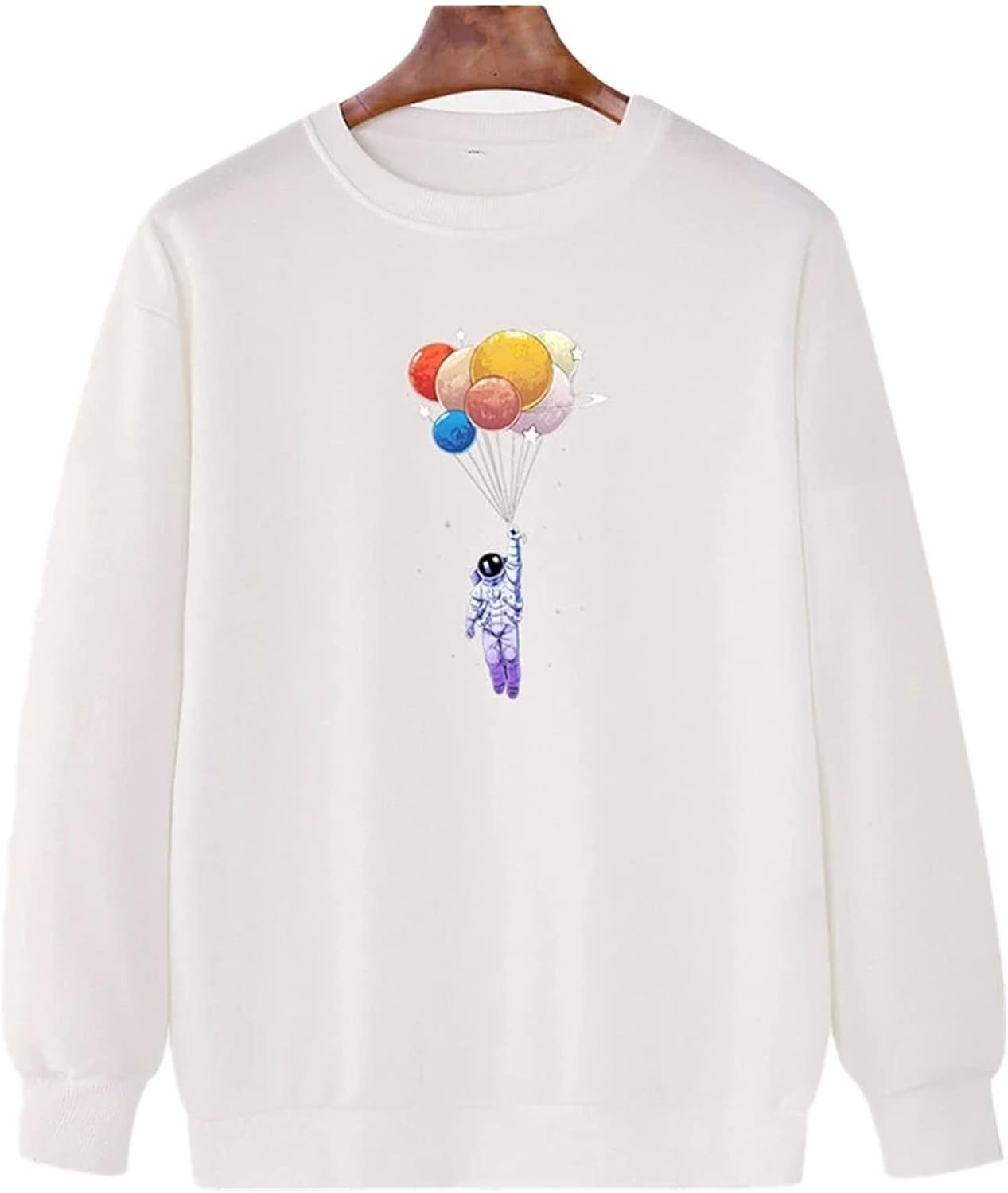 メンズ トレーナー メンズコットン宇宙飛行士＆バルーンプリント