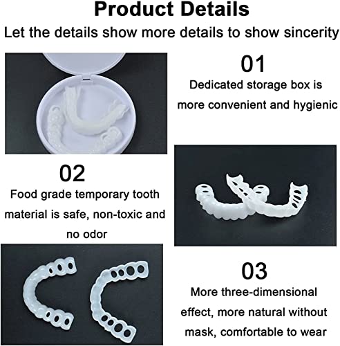 Ltqus 2 Pairs Instant Veneers Dentures For Men And Women, Customizable Temporary ​Fake Teeth, Teeth Improve Smile, Perfect Braces And Whitening Substitutes, Suitable For Everyone #TOP2