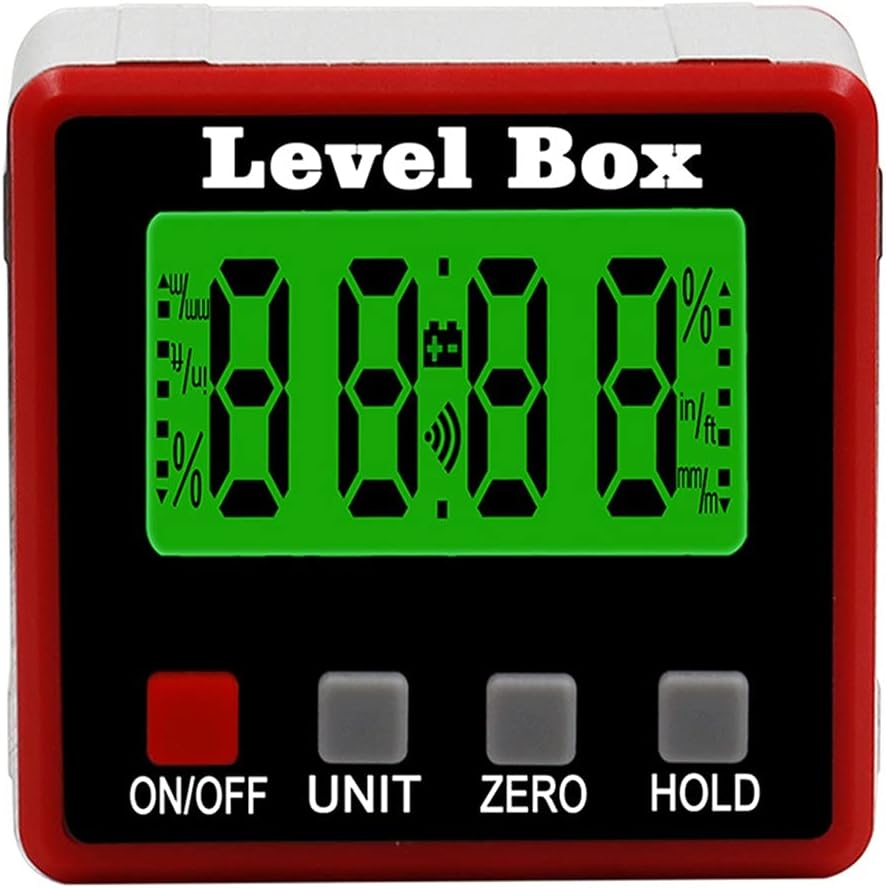 Precision Digital Protractor Inclinometer Water Proof Level Box Digital Angle Finder Bevel Box with Magnet Base