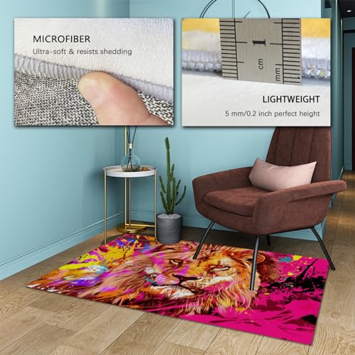 Tapis bébé lavable motif lion graffiti pour sol de salle de jeux - 5