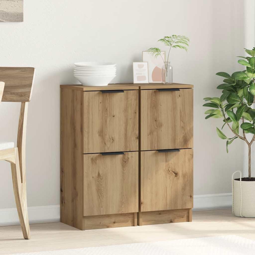 Set di 2 credenze in rovere Artisan, 30 x 30 x 70 cm