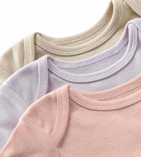 Image of Burt's Bees Baby Baby Bodysuits, 3-Pack Long & Short-Sleeve One-Pieces, 100% Organic Cotton