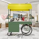Kreativer Eisen-Verkaufswagen für den Außenbereich, beweglicher Marktstand, Display, Metall, Snack-Kiosk für Street Food und Veranstaltungen, 100 x 200 cm