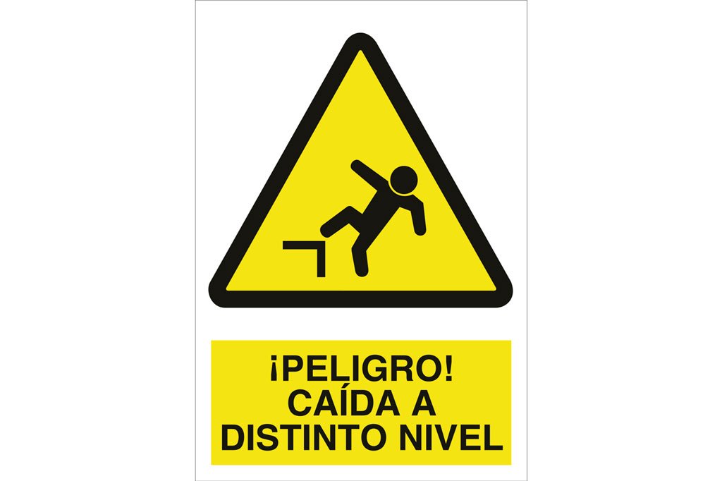 SEÑAL ADHESIVO 148X105MM, (¡peligro! caída a distinto nivel)