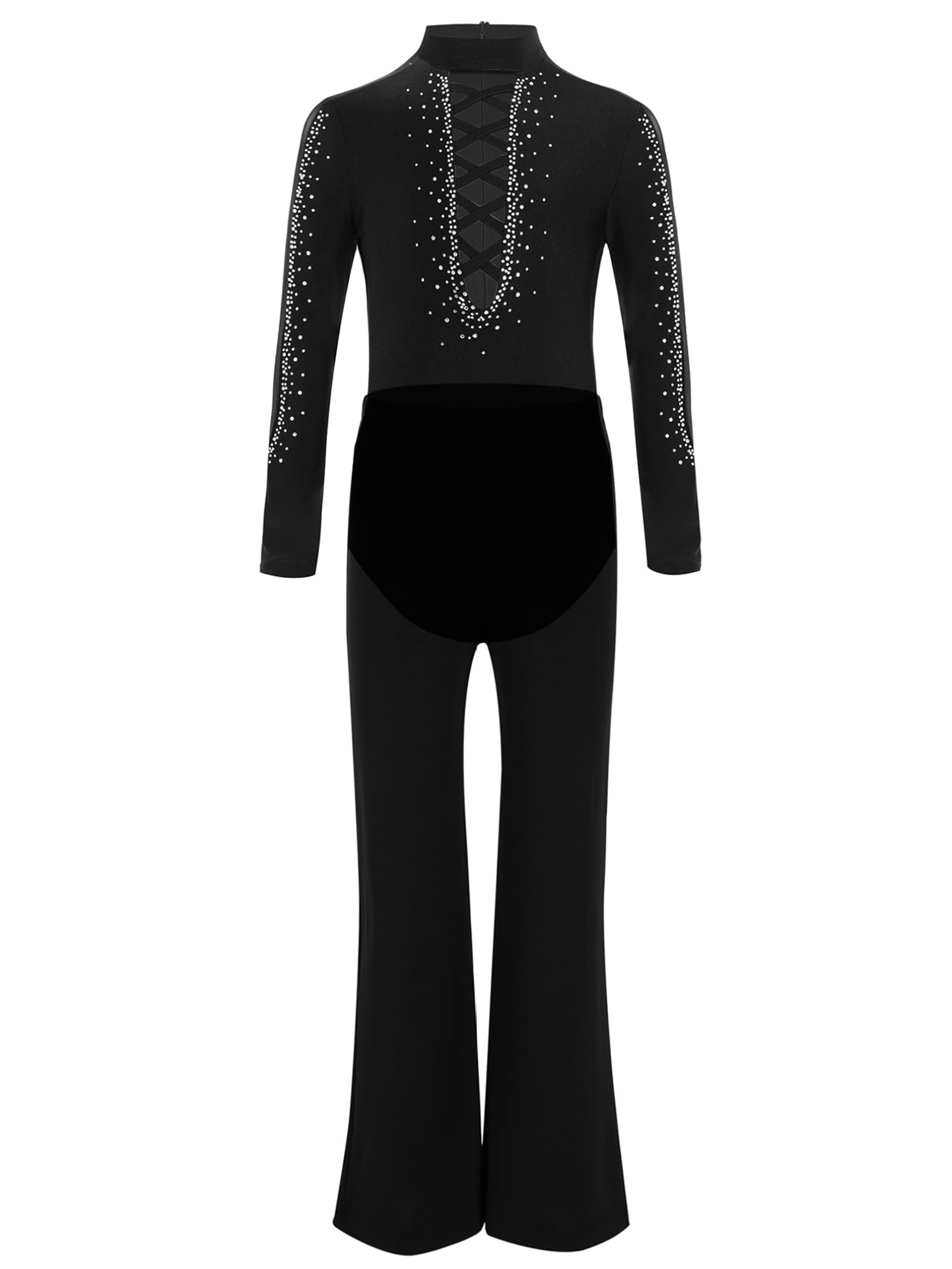 ranrann Camicia da Ballo Bambino con Strass Body Danza Classica Ragazzo Pantaloni Vita Alta per Latino Samba Rumba Balletto Tuta Pattinaggio Artistico Dancewear