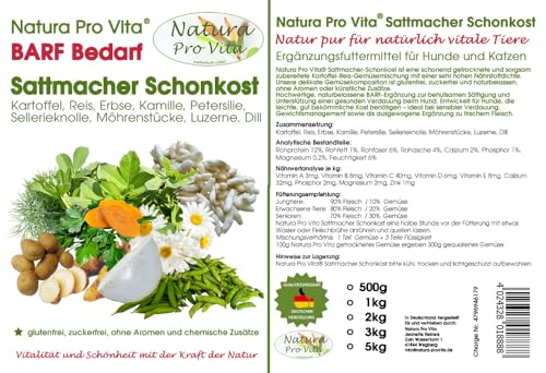 Barf Gemüse für Hunde kalorienarme Diät Sattmacher Schonkost hilft beim Abnehmen von Hunden Natura Pro Vita 1kg