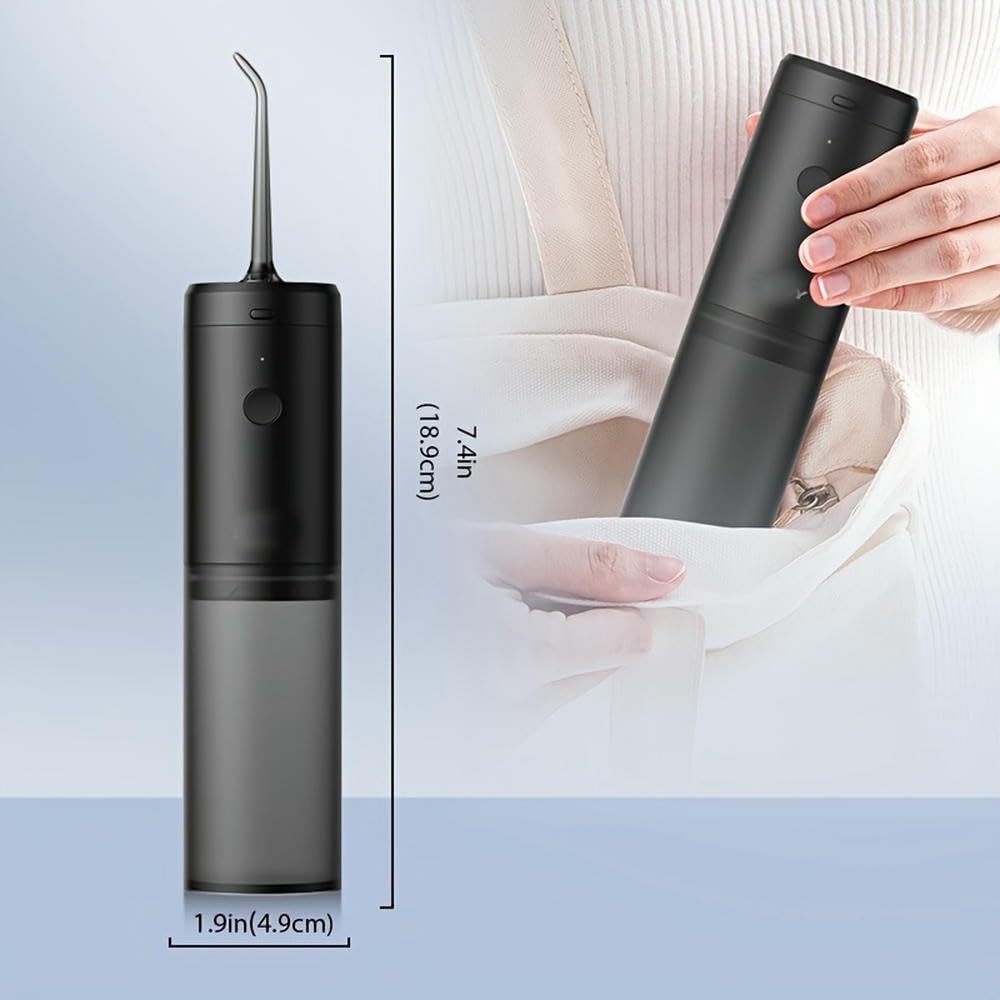 Irrigador bucal portátil, Recargable por USB, Limpiador Dental eléctrico inalámbrico, 3 Modos, 3 boquillas, Capacidad de 127 g, sin formaldehído, Elimina la Placa Dental para Viajes.