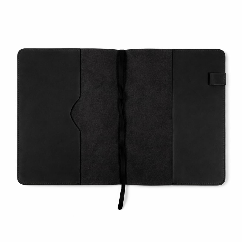 Photo 1 of TheAntiq Leather Journal Cover XXL – Handmade Refillable Notebook Holder with Pen Loop, Travel Writing Organizer for Office, Business & Gift Use 8.5 x 11- Black