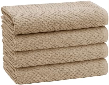 COTTON CRAFT Waffle Bath Towel - Set of 4 Luxury Euro Spa Waffle Weave Towels - 100% Ringspun Cotton Super Absorbent Quick Dry Bath Towel Set - Oversized 30 inches x 56 inches - Linen - Thumbnail 2