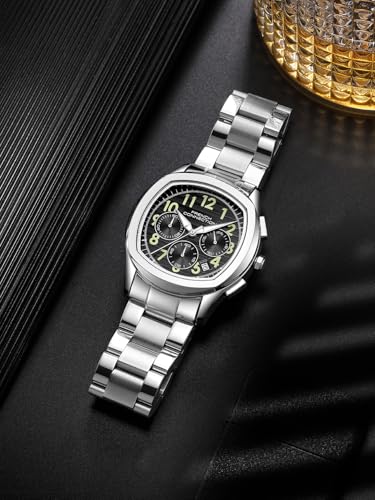 Image of French Connection Megachron | Chronograph Black Dial | Silver Stainless Steel Strap | Watch for Men - FCD5SM