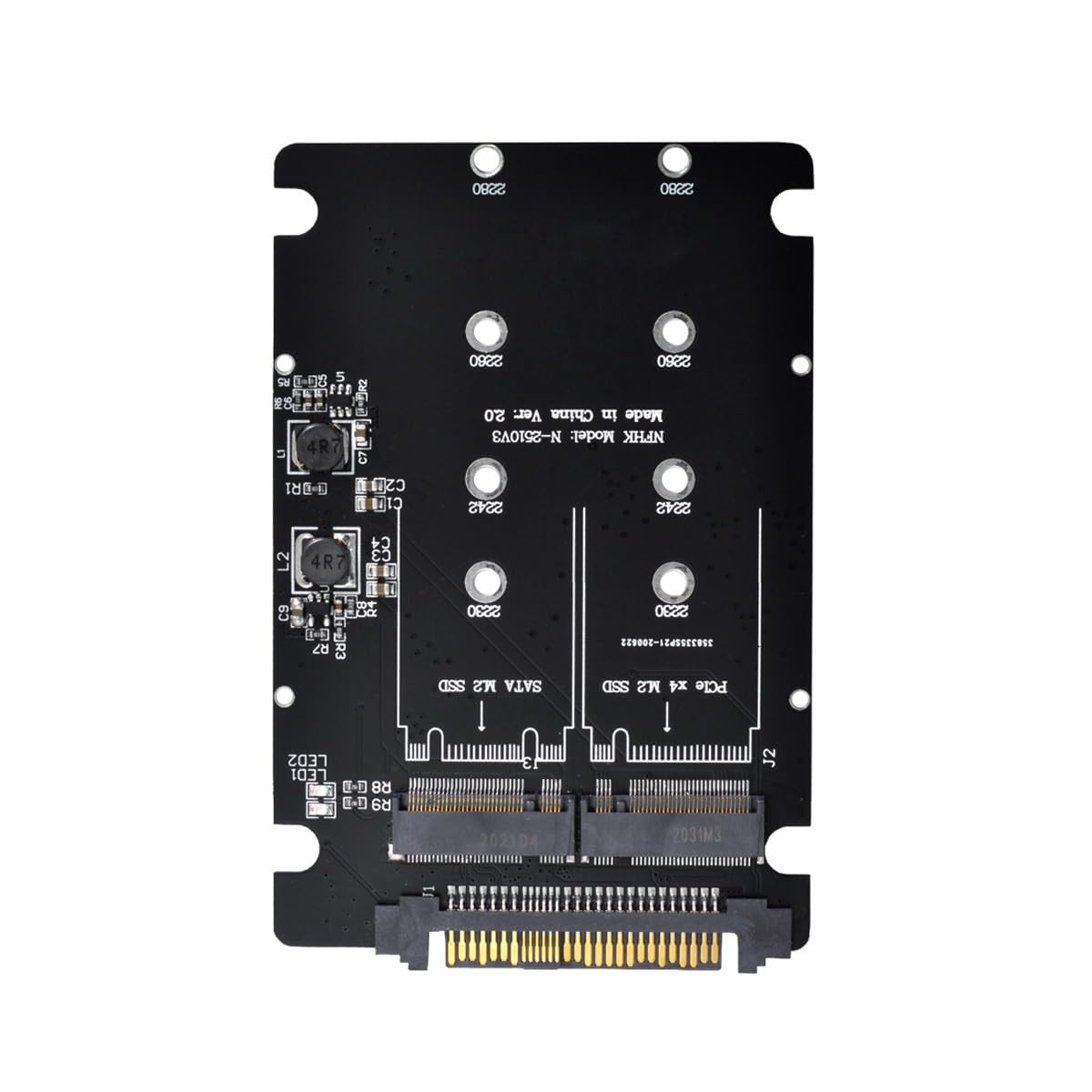 SFF-8639 NVME U.2 to Combo M.2 M-Key SATA PCIe SSD Adapter for Mainboard Compatible with SSD 750 p3600 p3700