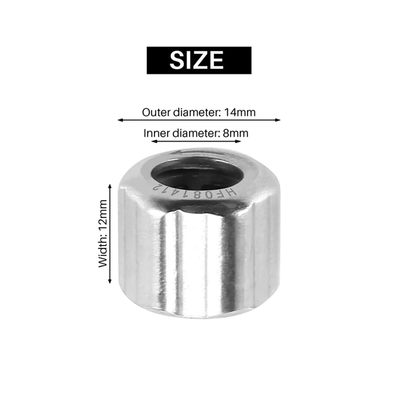 Aspectos, Paquete de 10 rodamientos agujas HF081412 unidireccionales hexagonales 8X14X12mm