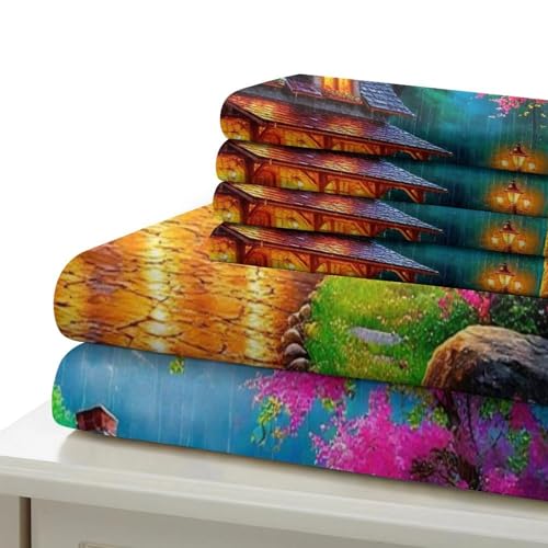 Housse de couette microfibre confort 135x200 cm avec impression paysage 3D haute définition - 6