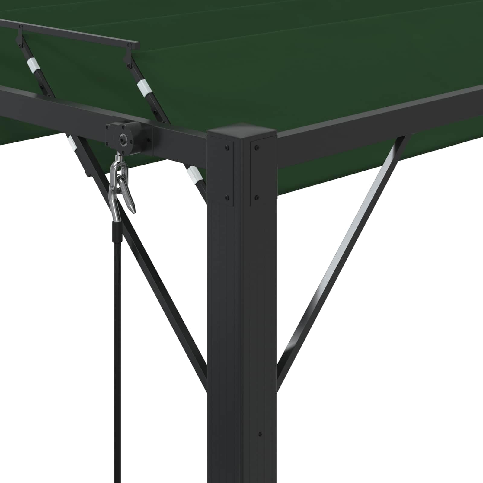 Altana Aluminiowa 3 x 4 x 2,14 m Zielona | Ruchomy Dach z Lamelami, Tkanina Poliestrowa z Powłoką PA, Na Taras i Ogród