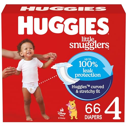 Image of Huggies Size 4 Diapers, Little Snugglers Baby Diapers, Size 4 (22-37 lbs), 66 Count, Packaging May Vary