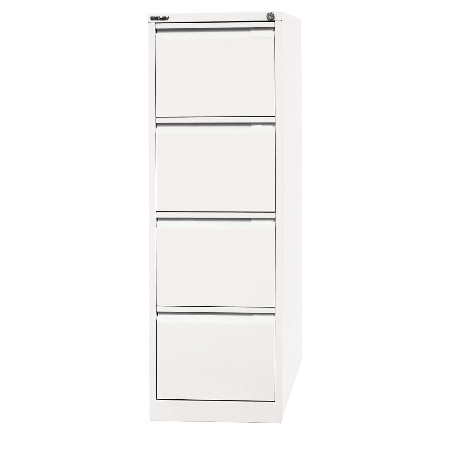 BISLEY Hängeregistraturschrank, einbahnig, DIN A4, 4 HR-Schubladen, Metall, 696 Verkehrsweiß, 62.2 x 41.3 x 132.1 cm