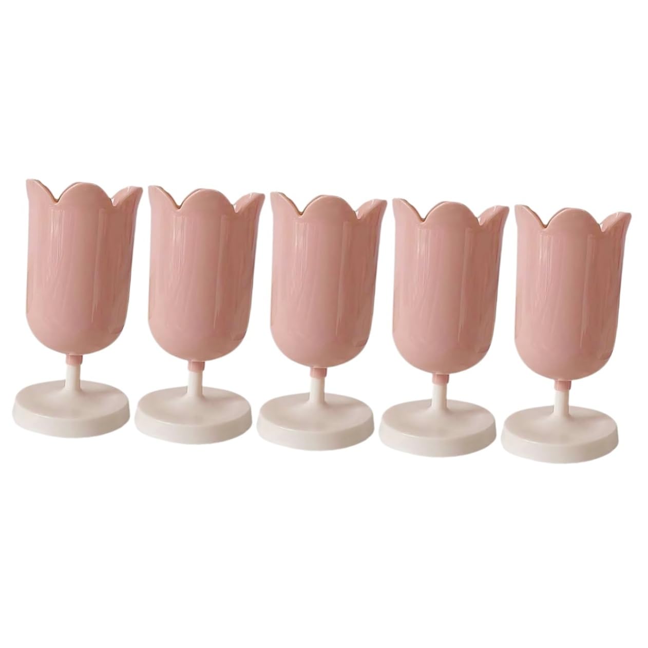jojofuny 5 Pezzi Portapenne a Tulipano Arredamento Carino Cartoleria Piccolo Bellezza Contenitori Decorazioni Per La Tavola Portapenne Da Scrivania Rosa Plastica