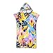 Hiser Serviette Poncho de Surf À Capuchon Poncho de Bain Toucan Imprimé Plage Serviette à Changement Adulte Ado Microfibre Peignoir Serviettes de Natation Poncho (75x110cm,Jungle Tropicale)