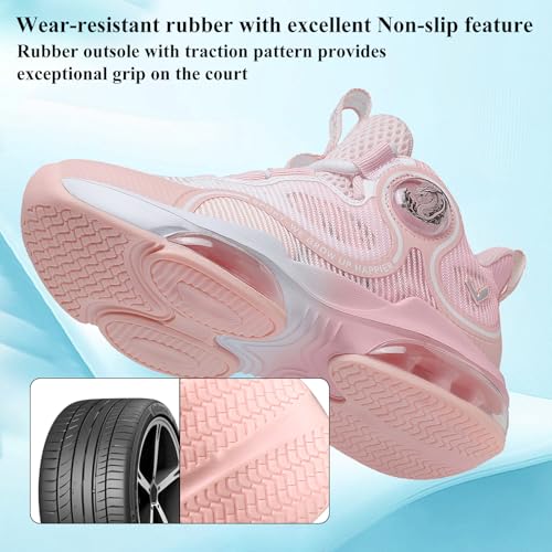 Image of VITUOFLY Kids Basketball Shoes Boys Sneakers Girls Mid-top Sports Shoes | Ankle protection, Non-slip TPR outsole, Cushioned shock-absorbing EVA midsole, Indoor outdoor sports for little & big kids
