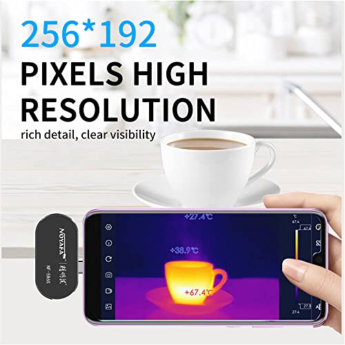 QDTimes Thermal Camera NF-586S 256 * 192 IR Resulution Compact Thermal Camera for Android Cellphones 25hz, HD Resolution, -15°C to 600°C, 6 Color Palette Effects