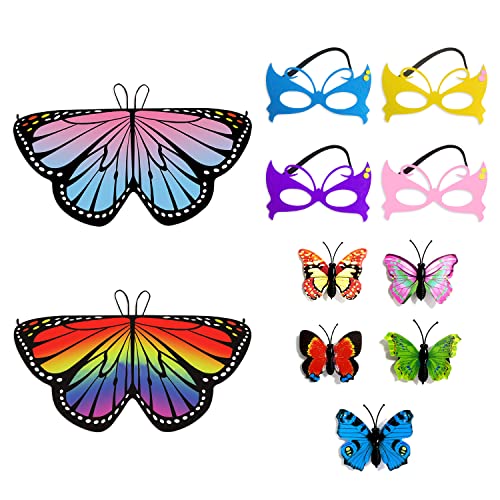GugnRyAc Schmetterlingsflügel Kostüm Set Für Mädchen - Mit Tutu Rock & Maske Für Karneval & Halloween