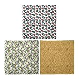 ABAKUHAUS Unisex Bandana, Tropic Forstbotanik Exotische Blumenstrauß Erdige tropische Blatt-, 3er Pack, Mehrfarbig