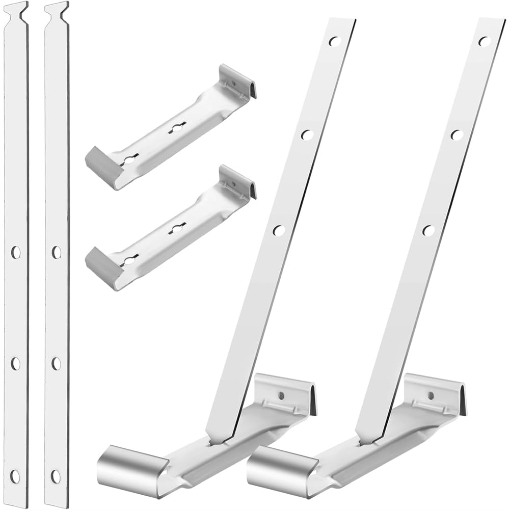 Vjsujehgy Strong Gutter Support Solution Roof Gutter Hanger with Straps for Fixing Without Eaves Ideal for Aluminum and Steel Gutters Hangers Inserted Aluminum Gutters Gutter Hangers 5 Inch