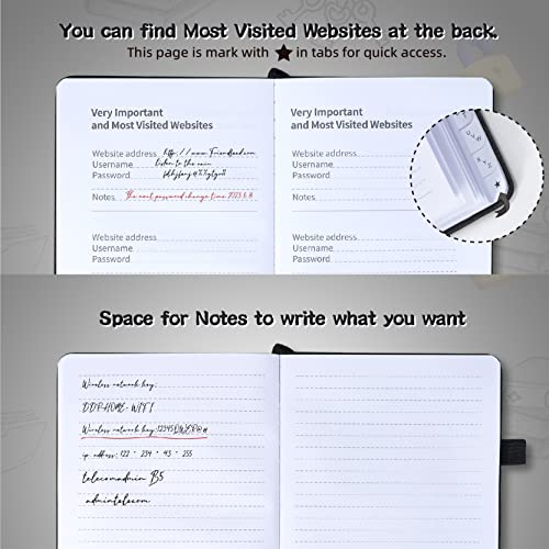 Yhcfly Password Book With Alphabetical Tabs, Hardcover Internet Address & Password Organizer Logbook, Medium Size Password Keeper Notebook Journal For Home Office (Black) #TOP3