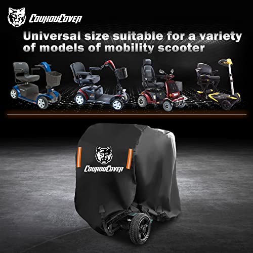 Coukoucover Mobility Scooter Storage Cover,600D Oxford Fabric All-Weather Waterproof And Durable, Suitable For 48 Inches Long,With Reflective Strips Windproof Triangle Straps (Black L) #TOP4