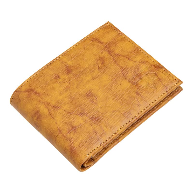 JnD Camel RFID Blocking Leather Wallet for Men I Ultra Strong Stitching I Multi Credit Card Slots I Multi Currency Compartments & Coin Pocket