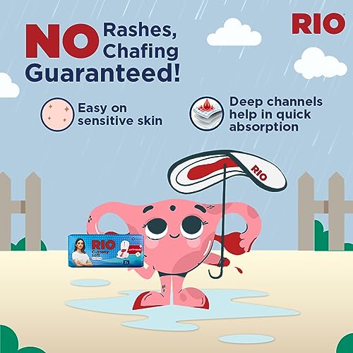 Image of RIO Sanitary Pads for women, Cottony Soft with Wings (XL) - (280mm, Pack of 24)