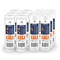 Aquaboon 5 Micron Water Filter 10 x 2.5 - Sediment & Activated Carbon Filter Pack of 12 - Whole House Water Filter Replacement Cartridge Compatible with WHKF-WHWC, WFPFC8002, AP110, AP101T, WHKF-GD05