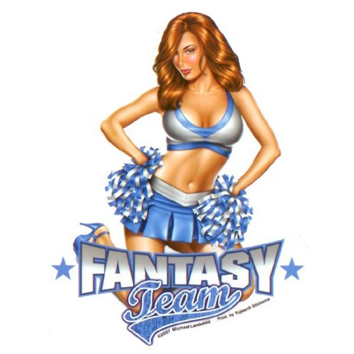 Michael Landefeld - Sexy Pinup FANTASY TEAM Cheerleader PIN-UP - 4.25" x 5.5" - Sticker autocollant Decal - Weather Resistant, Long Lasting for Any Surface Cover