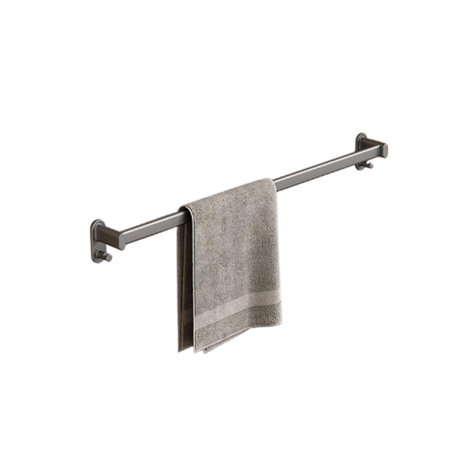 Porte serviettes mural tige unique JATIBOSH alu étagère salle de bain