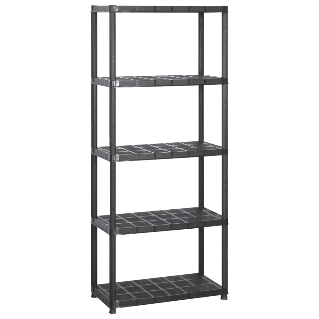 Scaffale portaoggetti a 5 ripiani 170 cm plastica nera 02_0000649