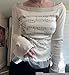Grunge Off Shoulder Tops Women Long Sleeve Fitted 2000s Goth Emo Music Shirt Teen Girls Vintage Y2k Graphic Tee (Small,White)