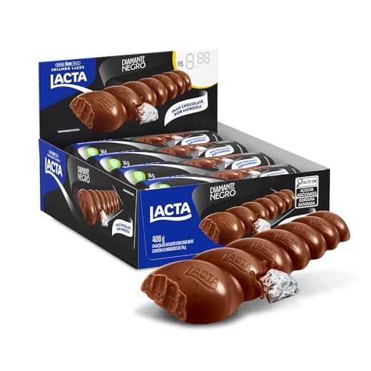 Chocolate Lacta ao leite Diamante Negro Caixa Com 12 Unidades De 34g