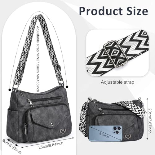 Image of PALAY Crossbody Bag for Women Nylon Shoulder Bags Floral Multi-Pocket Purse Sling Bag for Woman