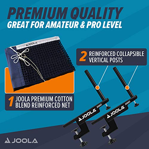 JOOLA Premium Avanti Table Tennis Net and Post Set - Portable and Easy Setup 72" Regulation Size Ping Pong Screw On Clamp Net, ‎White/Black - image 4