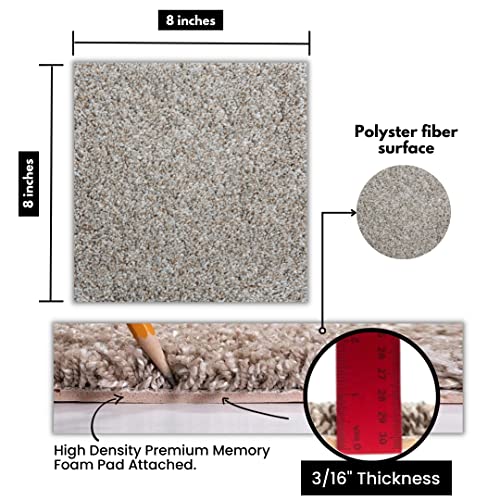 Smart Squares Easy Street Premium Made in The USA Carpet Tiles 8x8 Inch, Soft Padded, Seamless Appearance, Peel and Stick for Easy DIY Installation (Sample, 815 Iron Frost)